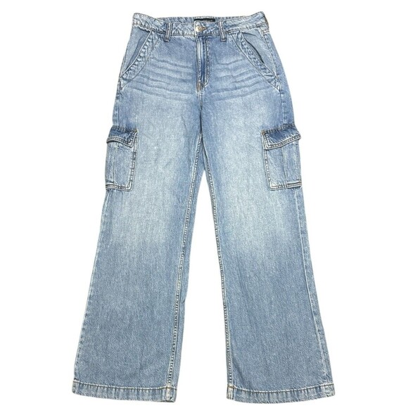 Aéropostale Denim - Aeropostale High Waisted Wide Leg Cargo Jeans Women’s 8 Baggy Streetwear Denim